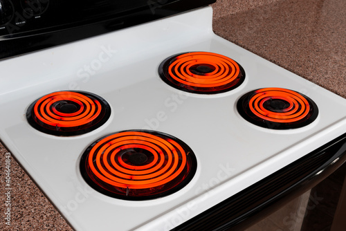 Canvas Print Electric Stove With Four Burners