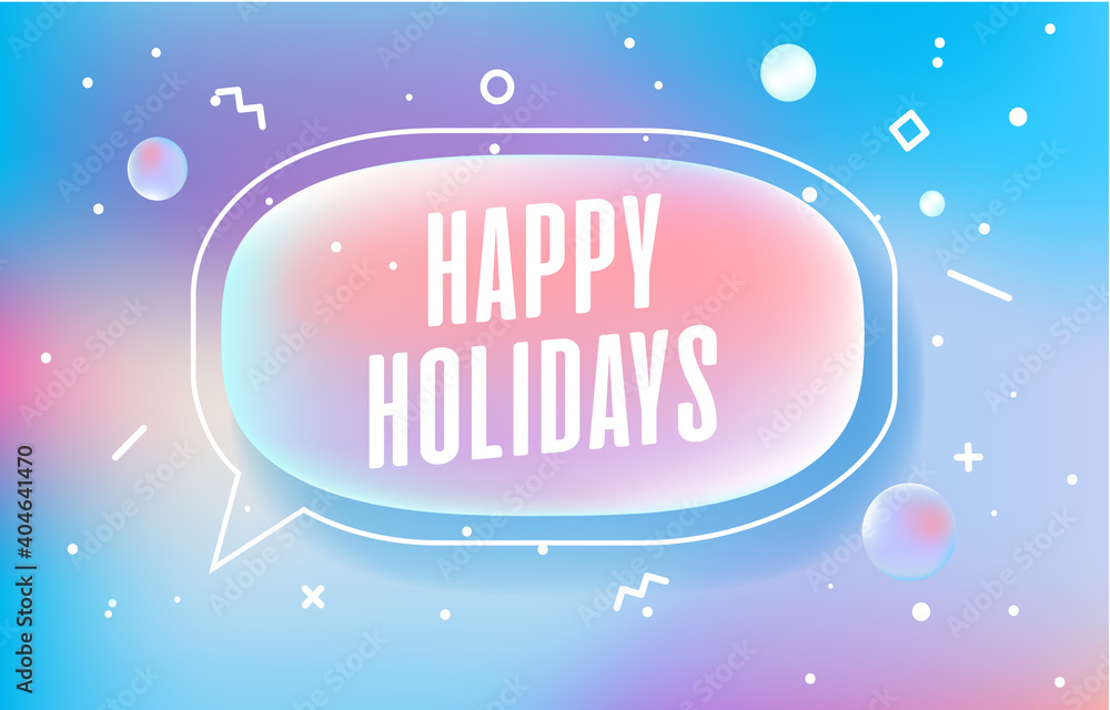HAPPY HOLIDAYS in design banner. vector template for web, print, presentation . Simple banner with minimal phrase. Trendy flat geometric print. Creative vector stock decoration.