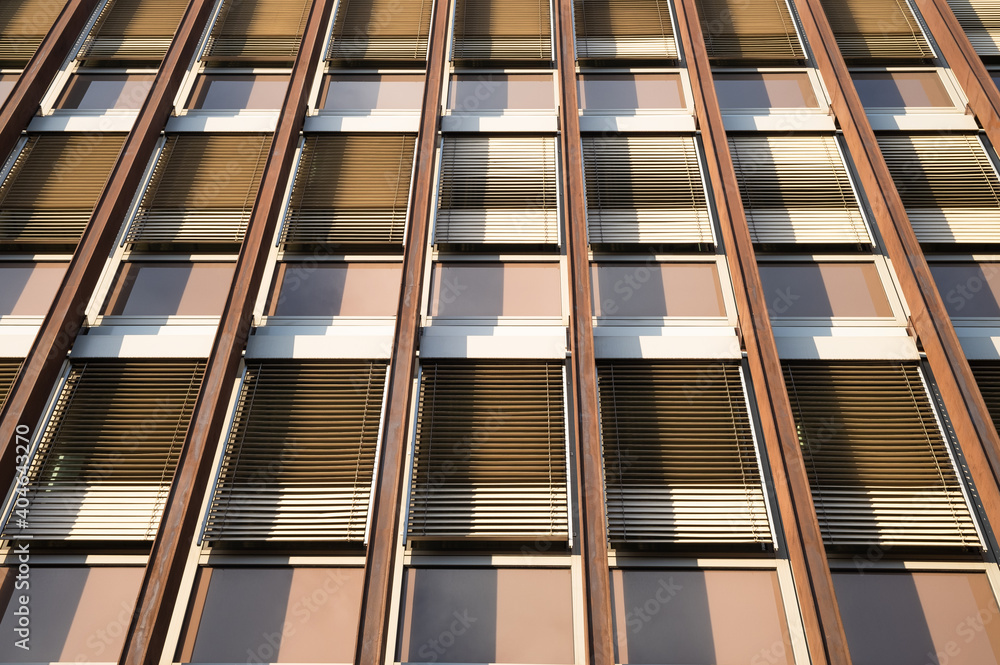 Fototapeta premium Facade of a building in Zurich with many windows.