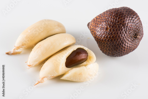 Salak or snake fruit isolated on white background.