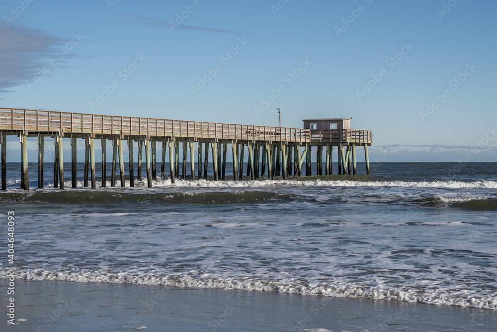 Waves crashing around Fishing Pier, Avalon, New Jersey Waves crashing around Fishing Pier, Avalon, New Jersey