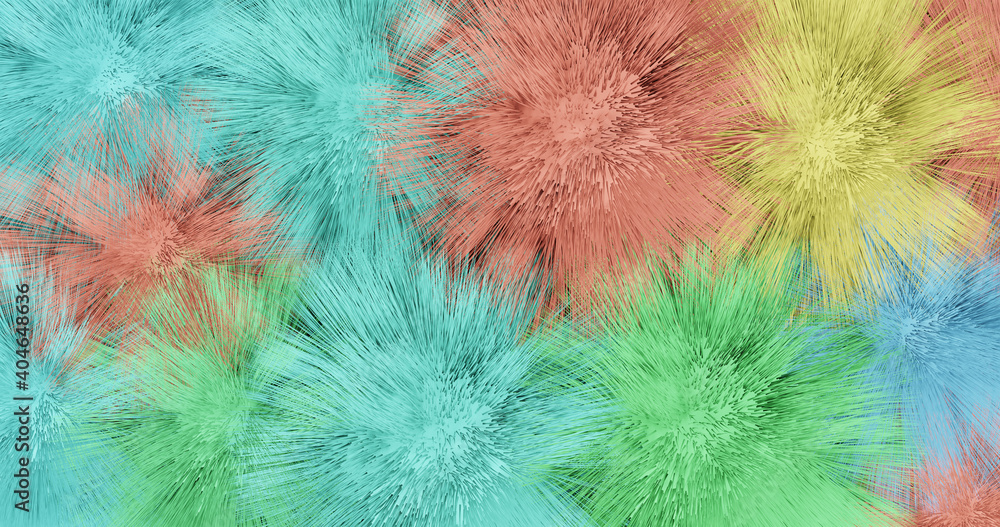 Obraz premium Render with multi-colored balls with long hair