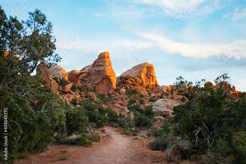 sunset over double arch photo