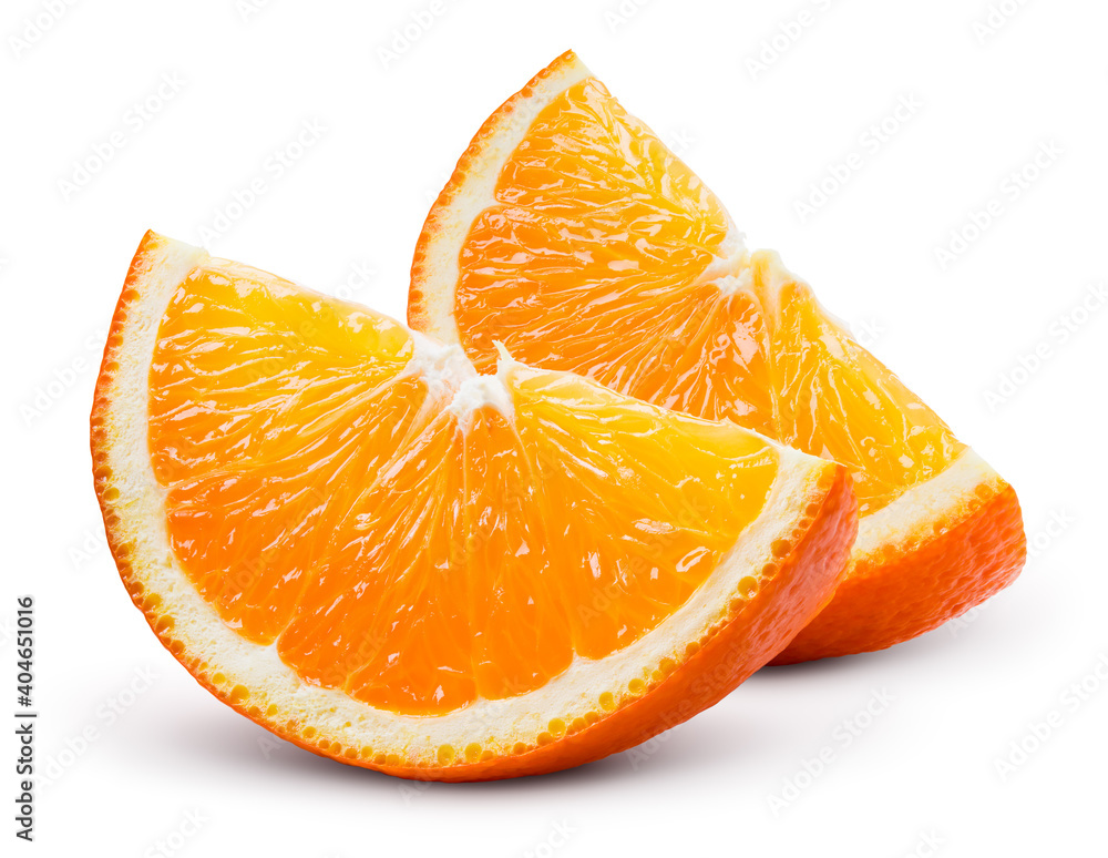 Orange Slices Isolated Orang Slice On White Background Orange Fruit 