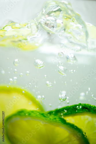 Lime in a glass of water.