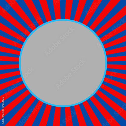 An abstract red and blue circular burst border background image.