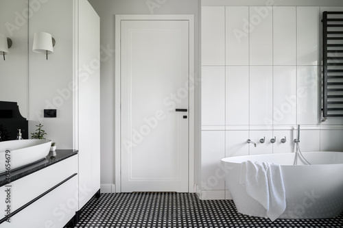 Luxury black and white bathroom