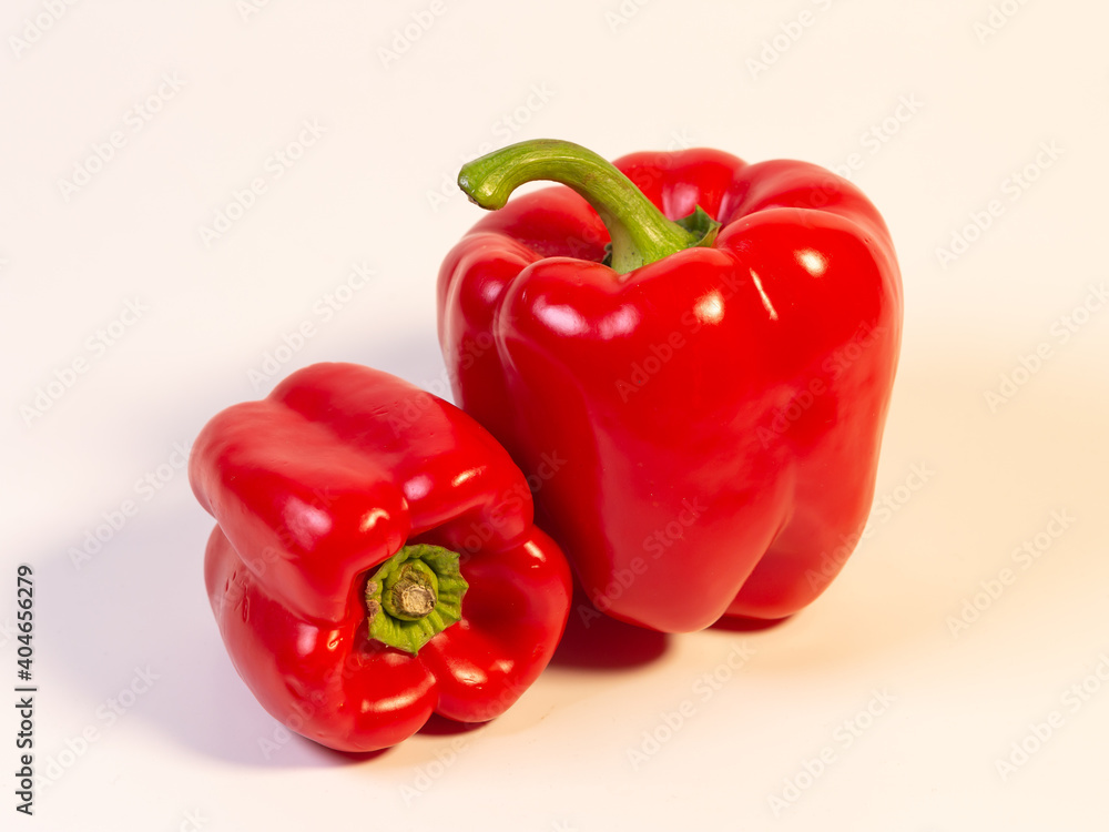 Two sweet red pepper isolated with white background Two sweet red pepper isolated with white background