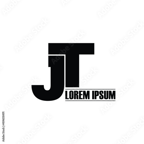 Letter JT simple logo design vector