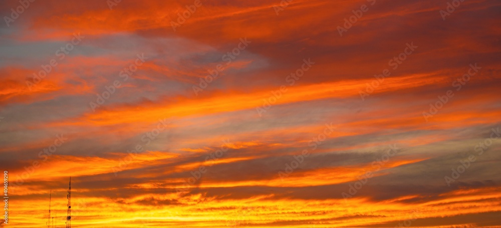Amazing Sunset, Beautiful Clouds in the Sunset
