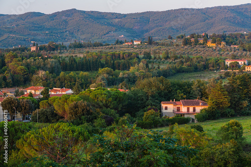 イタリア アレッツォの丘の上の公園からの景色 