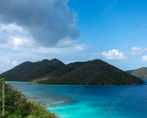 Caribbean Island scene with beautiful blue water
