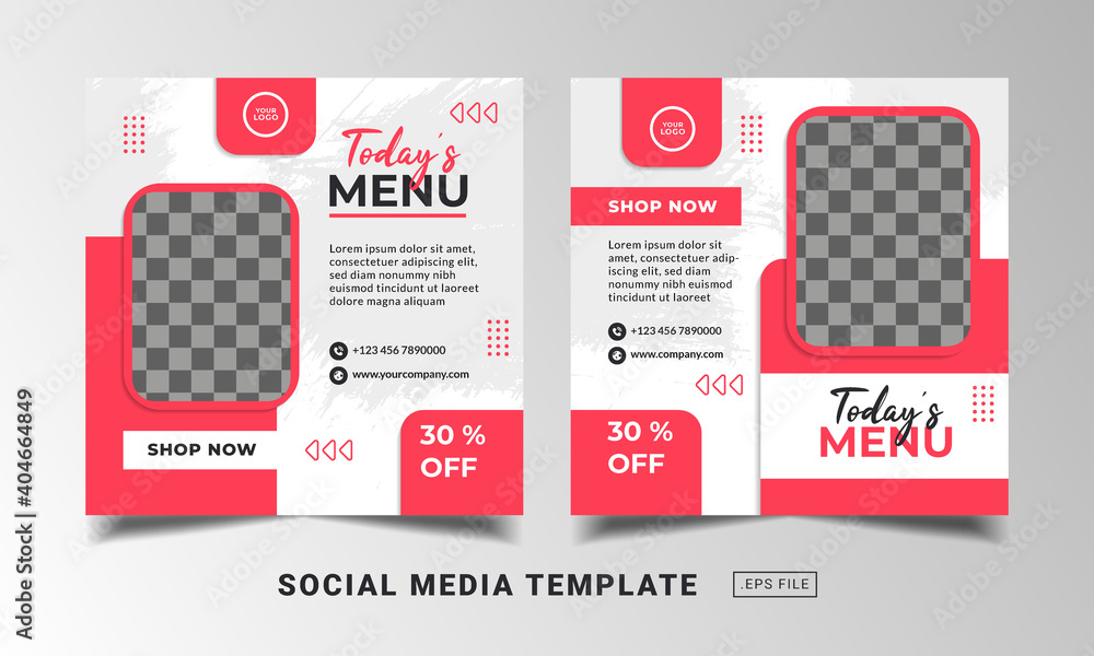 Flyer or social media post themed restaurant food template Stock Vector ...