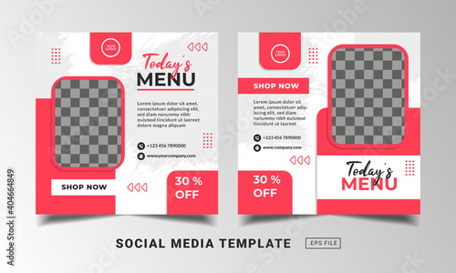 Flyer or social media post themed restaurant food template