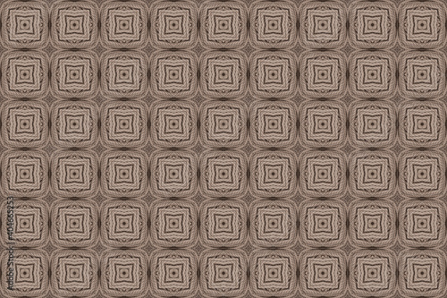 Square vintage pattern. Textile brown rope