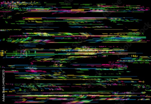 Canvas-taulu No signal glitch vector background of tv screen noise pattern with VHS rewind or digital video distortion texture