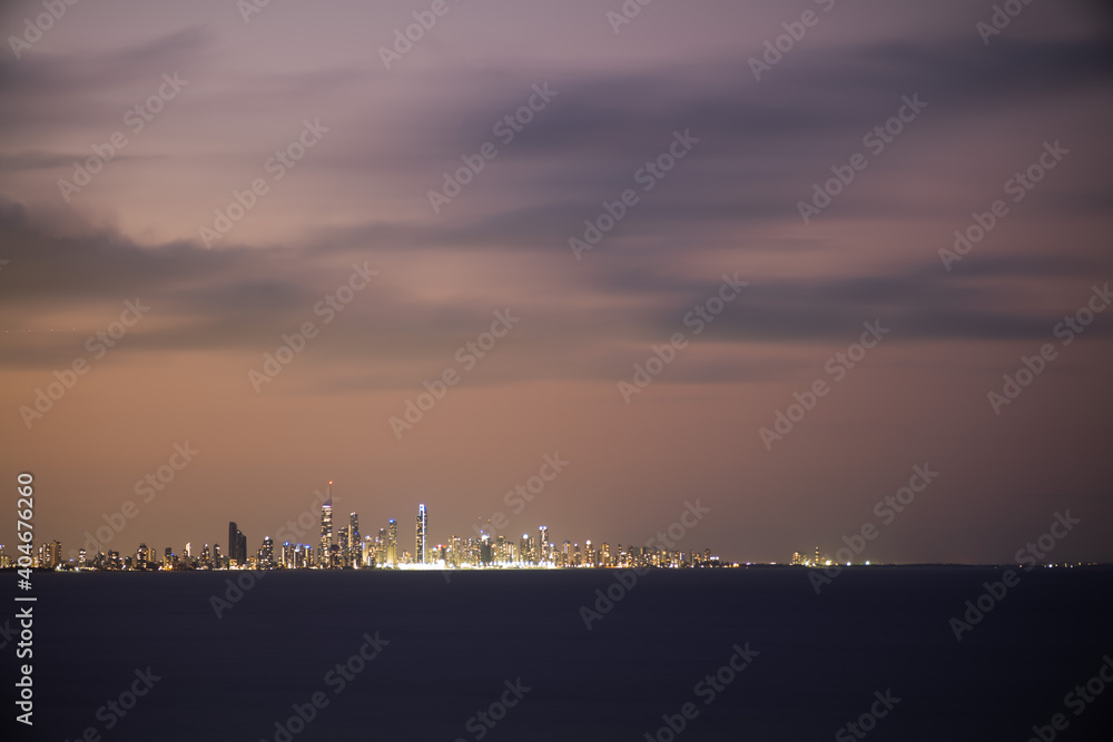 evening view to Surfers Paradise, Gold Coast