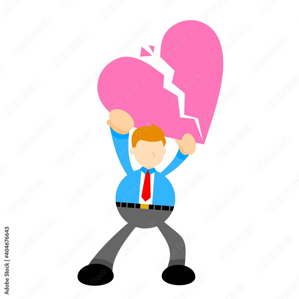 businessman worker stress heart break love cartoon doodle flat design style vector illustration businessman worker stress heart break love cartoon doodle flat design style vector illustration