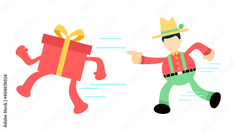 farmer love gift box cartoon doodle flat design style vector illustration farmer love gift box cartoon doodle flat design style vector illustration