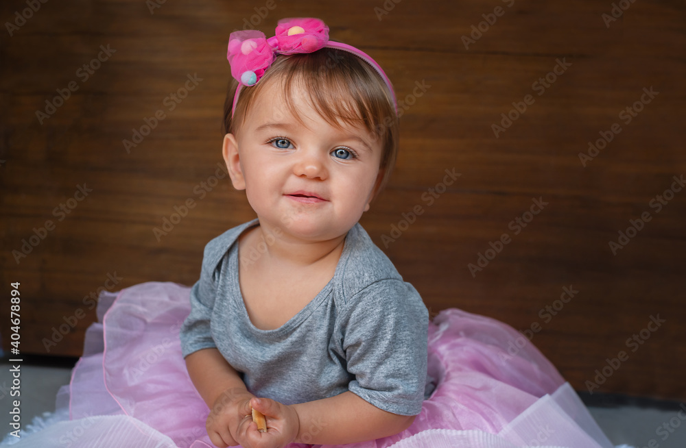 Portrait of a child on a wooden background Portrait of a child on a wooden background
