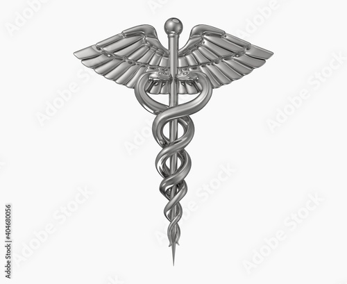 Metal caduceus Medical Icon