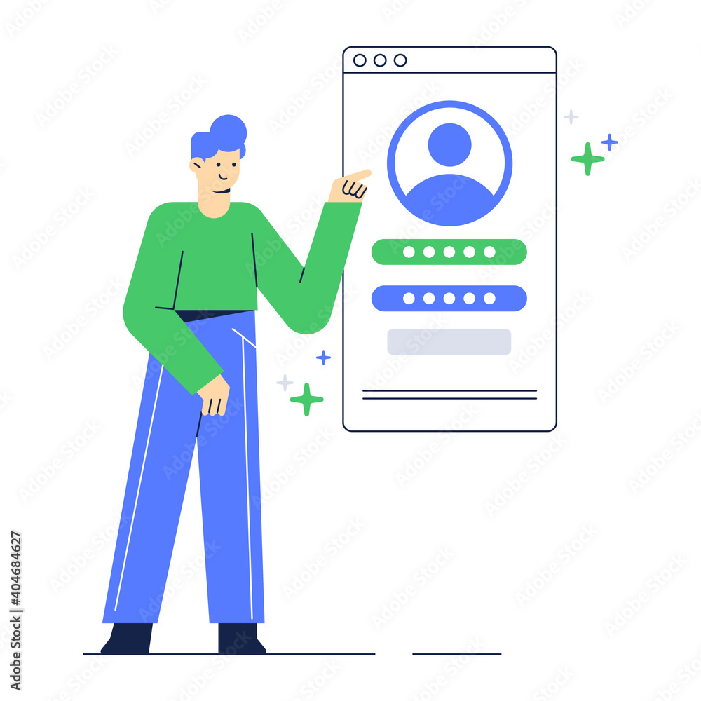 Vector illustration of sign in page. Login website page and form. People with smartphone screen. Vector illustration of sign in page. Login website page and form. People with smartphone screen.