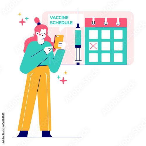 Vector illustration of vaccination and immunization schedule.