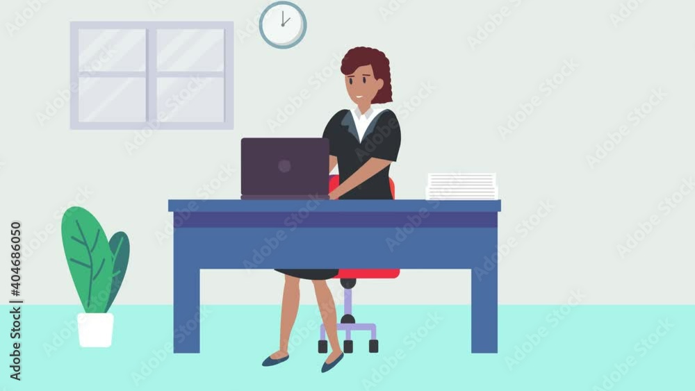 Young businesswoman working with laptop in office Young businesswoman working with laptop in office