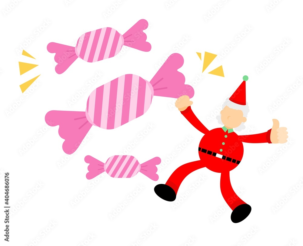 christmas red santa claus and sugar sweet candy beverage cartoon doodle flat design style vector illustration christmas red santa claus and sugar sweet candy beverage cartoon doodle flat design style vector illustration