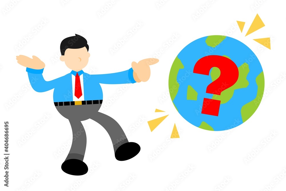 businessman and ask sign question world cartoon doodle flat design style vector illustration businessman and ask sign question world cartoon doodle flat design style vector illustration