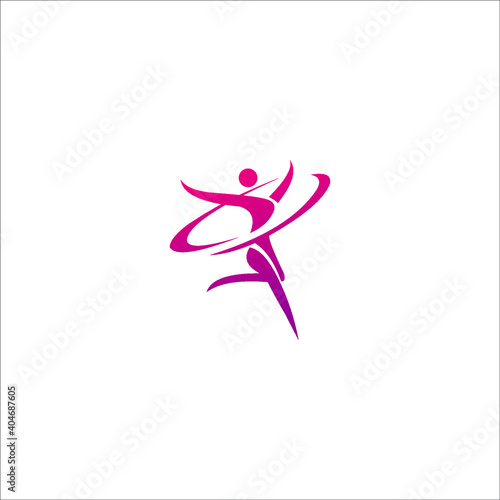 logo dance icon templet vector music happy