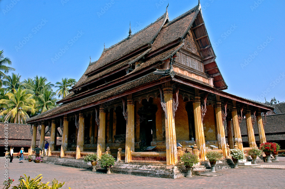Templo budista Wat Sisaket em Vientiane. Laos. Asia