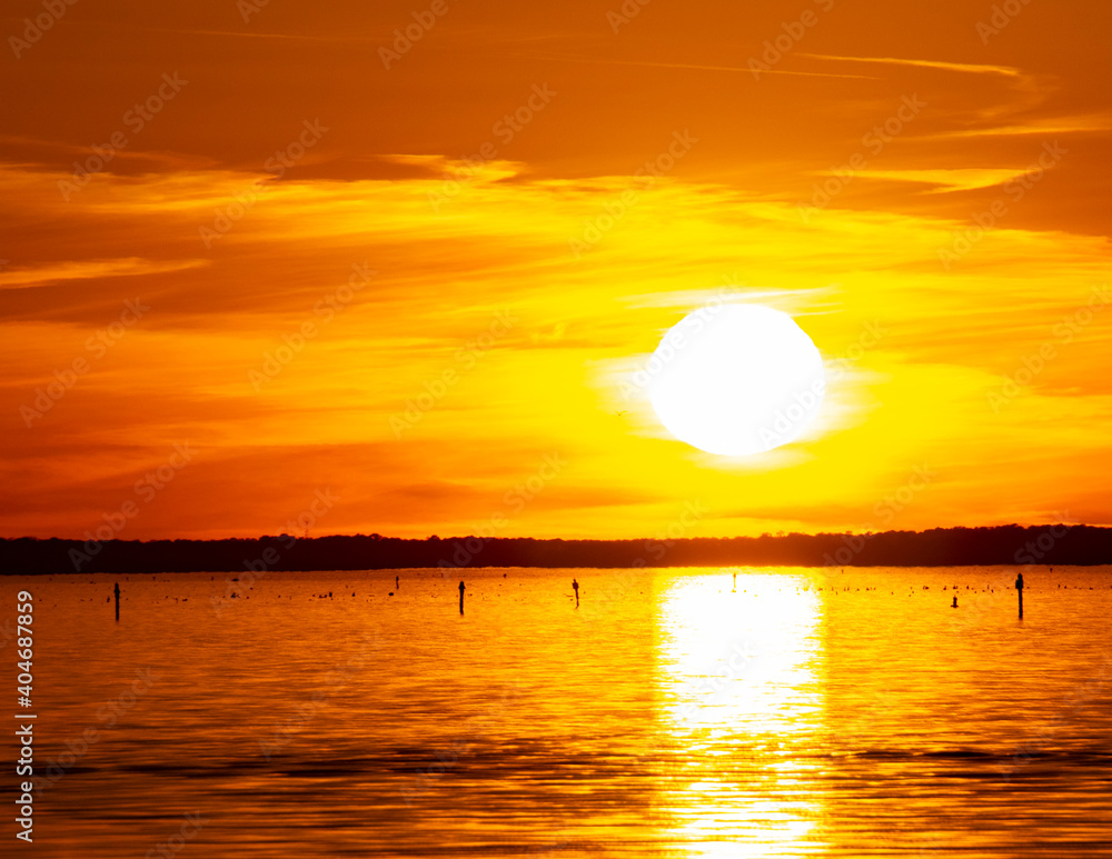Lake Sunset Scene