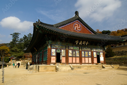 Ornate hall at Haeinsa (Haein-sa) Buddhist temple, South Korea 