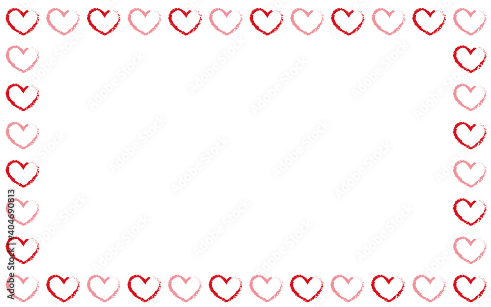 Decorative heart frame illustration. Heart frame for web, banner and card design. Vector illustration. ハートイラスト、ハートフレーム、ハートデコレーションデザイン