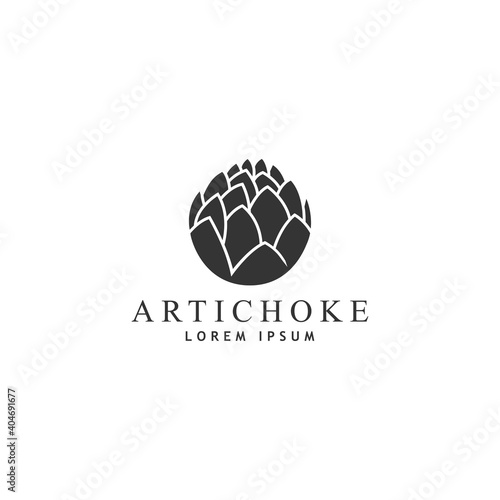 Artichoke vector logo illustration isolated on white background