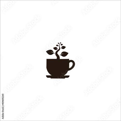 logo coffee icon templet vector dring hot 