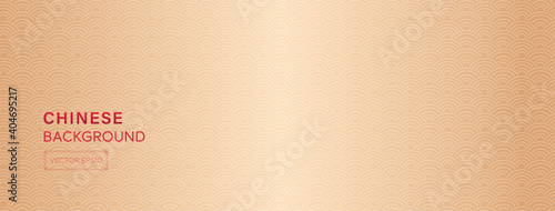 Oriental style wave pattern on luxury gradient gold banner background