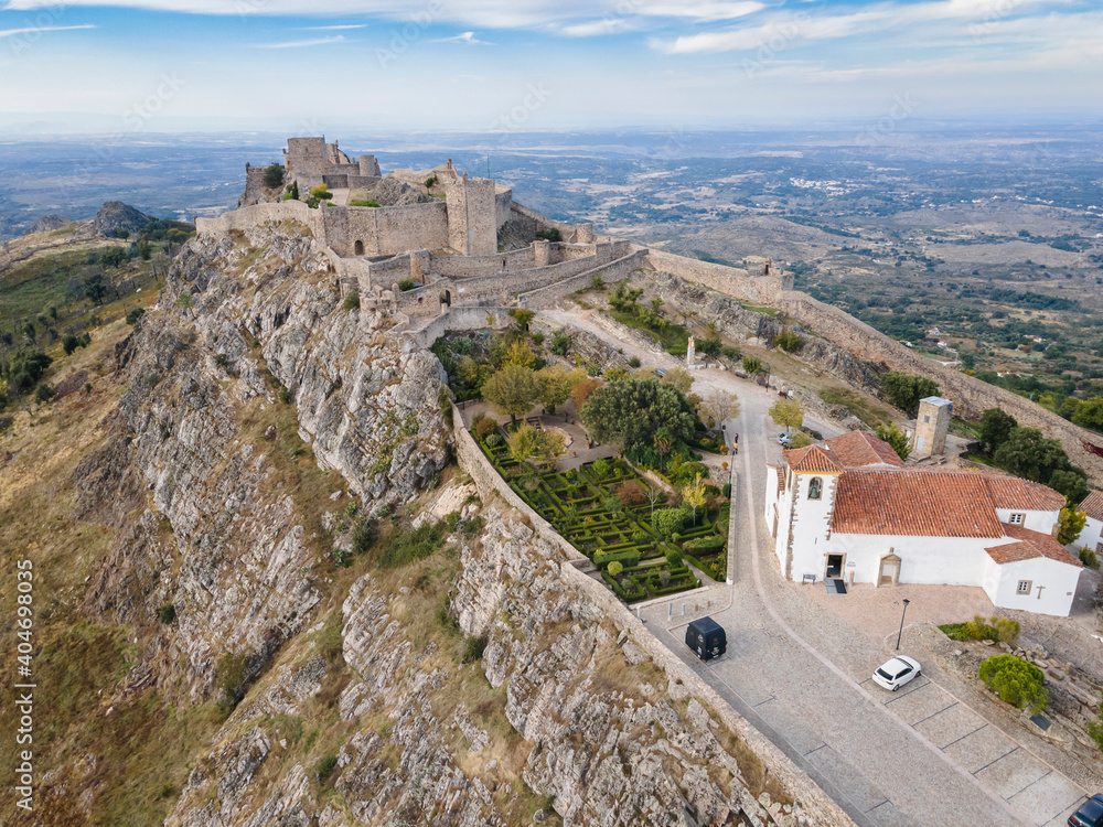 Amazing Marvao with the castle on top of the hill in Alentejo, Portugal