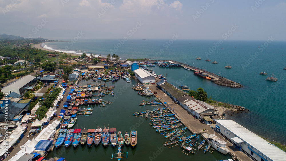 aerial view of port