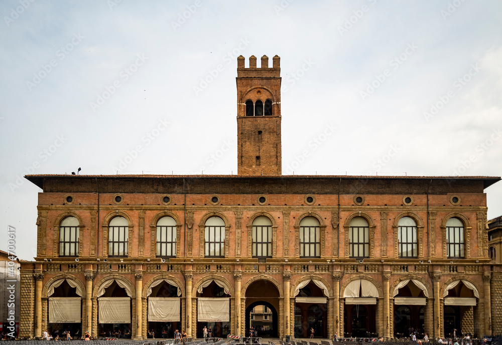 The King Enzo palace in Maggiore square, Bologna, Italy