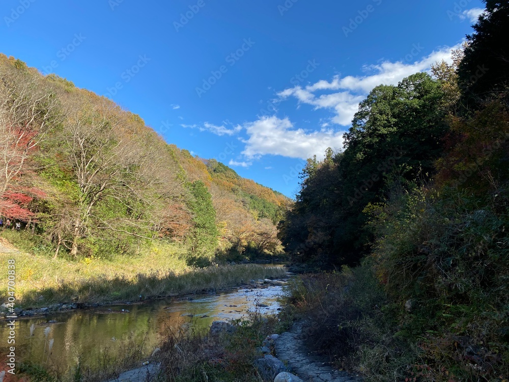 Φωτογραφία Natural scape in the Ranzan Valley in  Ranzan-Town, Hiki-District, Saitama Prefecture, Japan