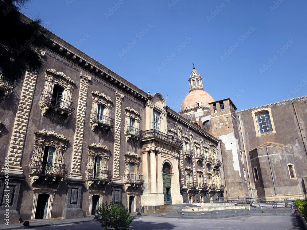 Monastery of San Nicolo l'Arena, currently the University of Catania in Catania, Sicily, ITALY