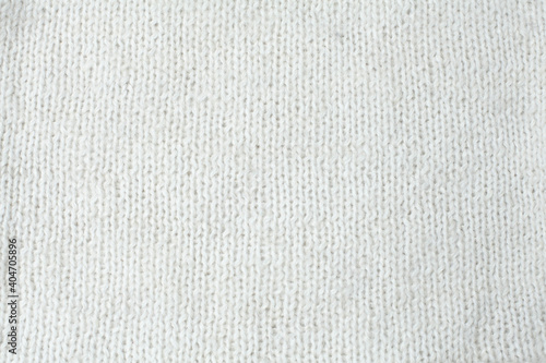 Natural knitted fabric, hand knit, plain knitting, white sheeps' wool