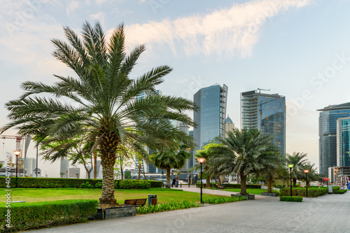Beautiful view of a park at downtown of Dubai, UAE © efired