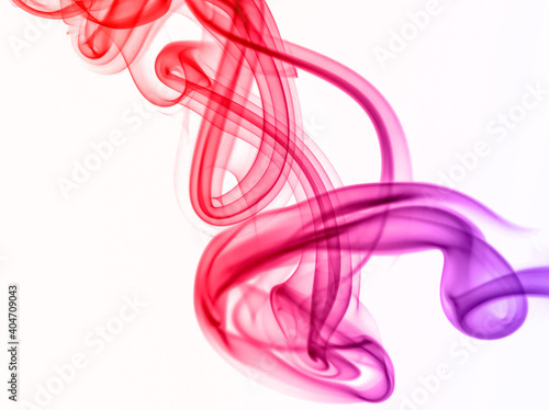 swirling movement of colorful smoke group, abstract line Isolated on white background
