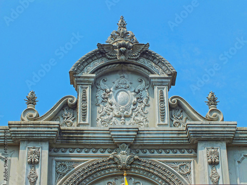 Ancient stucco architecture of the old building
