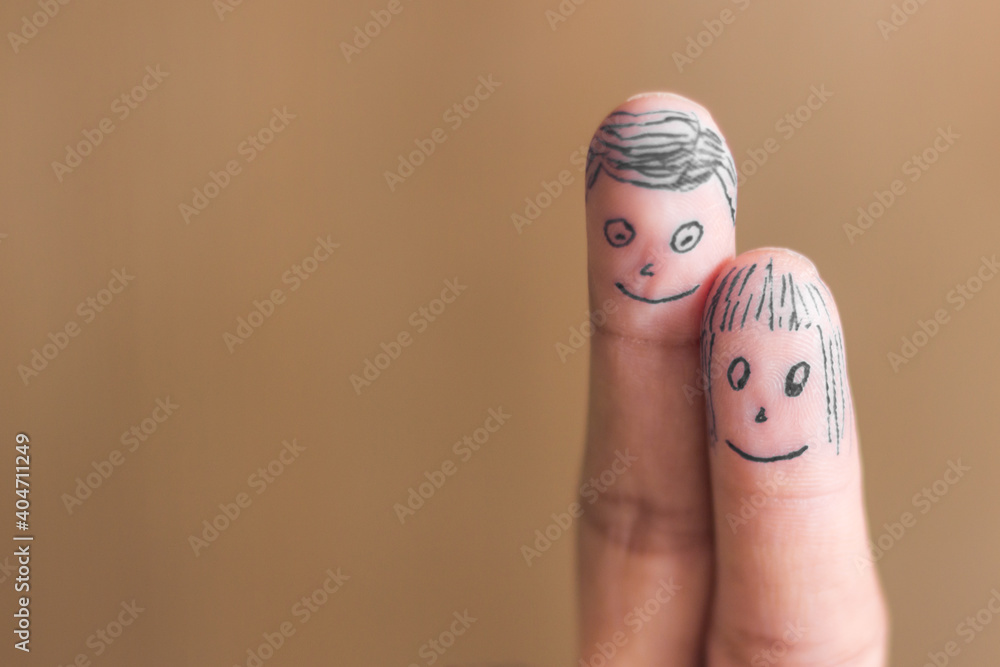 Naklejka premium Couple finger image in love valentine concept