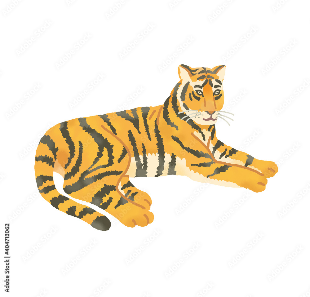 年賀状　リアルでオシャレな虎のイラストのカット