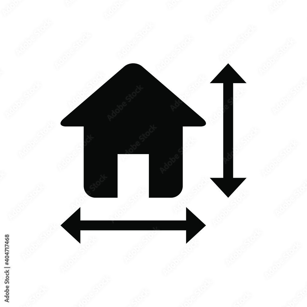 House dimensions icon vector graphic illustration House dimensions icon vector graphic illustration